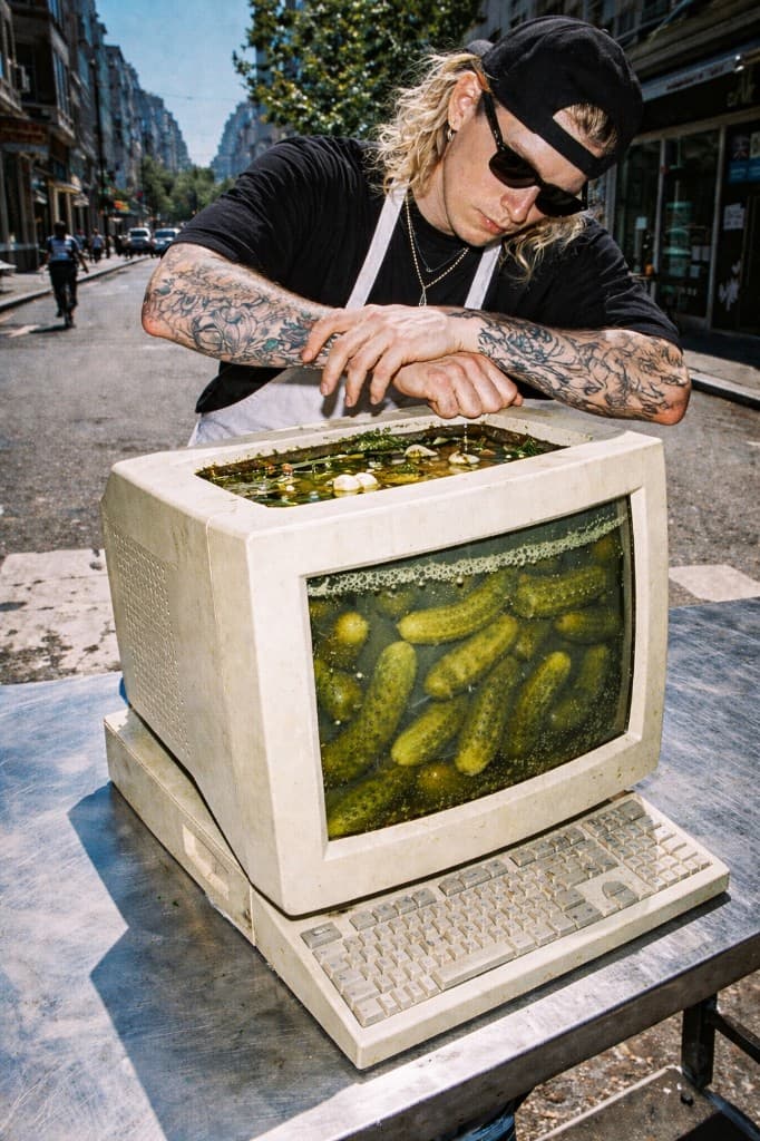Chef with pickles